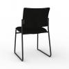 Jump stacking visitor chair- Black fabric- Back view