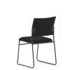 Jump stacking visitor chair with skid base- Black fabric back view