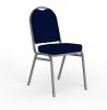 Klub stacker chair Navy fabric - New Silver frame