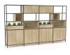 Kubix modular shelving- 4 bay-Atlantic Oak-2x small cupboard-4 x large cupboard-2 x planter
