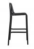 Grille outdoor bar stool- black- side view.