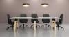 Ligna Boardroom Table-White top w Aero Mid back Leather chairs-