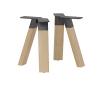 Ligna rectangle coffee table- Oak legs & steel brackets