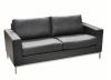 Luca soft seating 2.5 seater-Silver frame- Black leather.