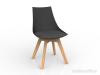 Luna visitor chair Oak legs Black Charcoal cushion