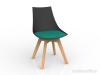 Luna visitor chair Oak legs Black Emerald Green cushion