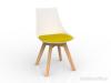 Luna visitor chair Oak legs White shell Bumble Bee yellow cushion