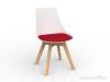 Luna visitor chair Oak legs white shell Chili Red cushion