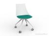 Luna visitor chair castors - White Emerlad Green cushion