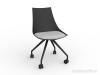 Luna visitor chair castors - Black legs Ash Grey cushion