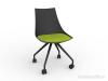 Luna visitor chair castors - Black legs Avocado green cushion