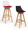 Lunar Bar stool Black and White seat- Breathe Tomato