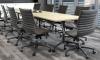Metro midback Black frame chairs with Team meeting table.