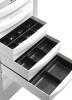 Multi drawer steel units white with optional black drawer inserts