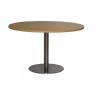 NZ round meeting table- 900 mm - Chrome base- Tawa top