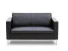 Neo two seater couch black PU-1