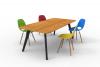 Oslo rectangle meeting table -Refined Oak top with black Ash timber legs