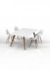 Oslo rectangle meeting table -2000 x 1000 mm White top with Ash timber legs