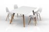 Oslo rectangle meeting table - White top with Ash timber legs