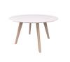 Oslo 1500 round meeting table - White top- Ash Timber legs