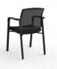 Ozone visitor mesh back chair - Standard Blac fabric back view.