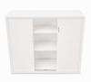 Steel Tambour doors unit-1000 high- 2 shelves-white