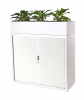 Proceed steel tambour door cabinet 1020 High- with Planter box-White.