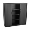 Proceed steel tambour door cabinet-doors open 1200 High- Black.