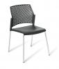 Punch 4-leg stacker chair Chrome Frame- Black seat.