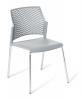Punch 4-leg stacker chair Chrome Frame- Smoke seat.
