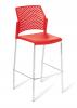 Punch bar stool- Chrome- Red