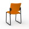 Que Skid base Chair Black Frame Breathe Fabric Bright Orange Back View