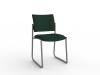 Que Skid base chair- Silver frame - Crown Evergreen