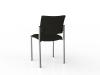 Que Stacker chair-back view Chrome frame - Crown Ebony