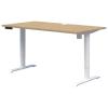 Rapid electric Desk- White frame-Classic Oak top
