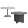 NZ made round meeting table s steel pedestal or cross style base