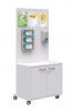 Sanitization Station With Double Cupboard White