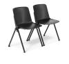Scout 4 leg stacking chair with linking bracket-Black