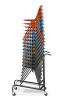 Scout 4 leg stacking chair on storage trolley 15 high.