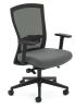 Solace Highback mesh chair with arms-Charcoal seat.