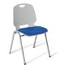 Spark 4 leg stacker chair - Smoke seat Royal Blue with seat pad
