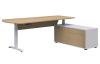 Summit Executive- stand up Desk-R H- White frame- Oak - Black