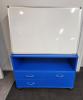 Teachers mobile station white board- Memphis Blue