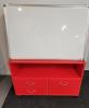 Teachers mobile station white board- Memphis Red