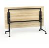 Team Flip Top Table-Folded up- Black frame -Atlantic Oak top