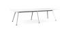 Team Boardroom Table polished alloy with White top 2.7 x 1.2