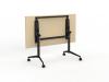 Team Flip Top Table -Folded up- Black frame - Nordic Maple top