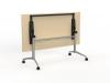 Team Flip Top Table -Folded up- Chrome frame - Nordic Maple top