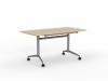 Team Flip Top Table - Silver frame - Nordic Maple top