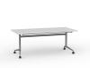 Team Flip top Table Silver Frame White Top